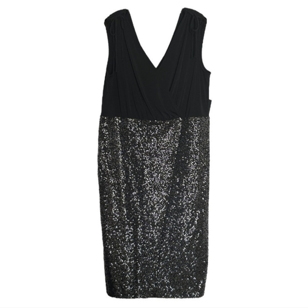 Lane Bryant Black Sequin Cocktail Bodycon Dress Size 28 NWT